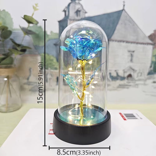 Rosa Eterna de Led Azul